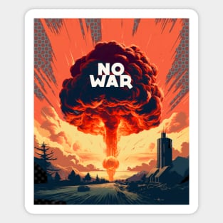 No War: World Peace Please on a Dark Background Magnet